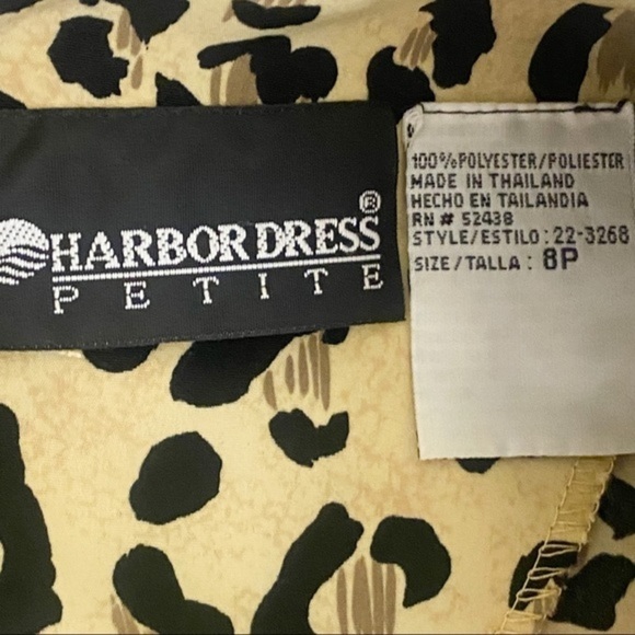 Harbor dress leopard print vneck shoulder padded shift dress - Picture 8 of 8